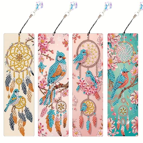 Homorro Diamond Painting Kinder Erwachsene Geschenke Mädchen ab 6 7 8 9 10 11 12 Jahre Geburtstagsgeschenk Diamant Lesezeichen Bastelset Geschenk Kindergeburtstag DIY 5D Diamonds Tiere Blumen von Homorro