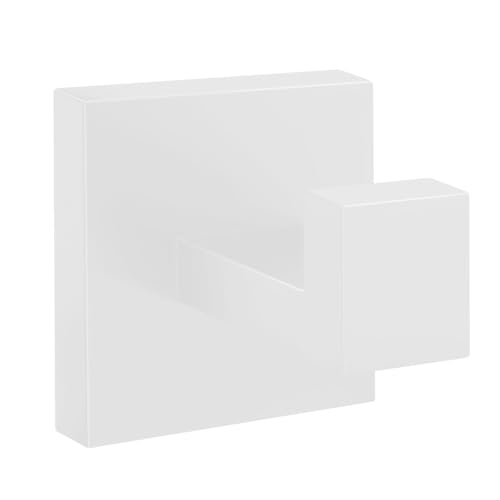 Homovater 304 Edelstahl Handtuchhaken Handtuchhalter,Wasserfest Wandhaken Bademantelhaken für Bad Toilette Küche (Weiß, Bohren) von Homovater