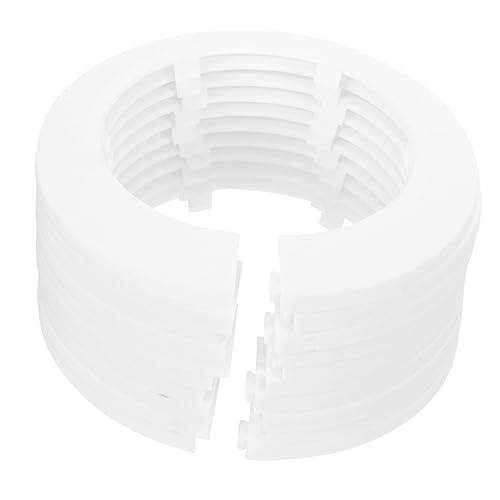 10St WC-Flansch Rohrkragen Wandflansch-Heizkörper aus Kunststoff Klempner-Abdeckplatten für Wände Sanitärflanschabdeckung aufschnappen zudecken Halter Eckventil Plastik Weiß von Homoyoyo