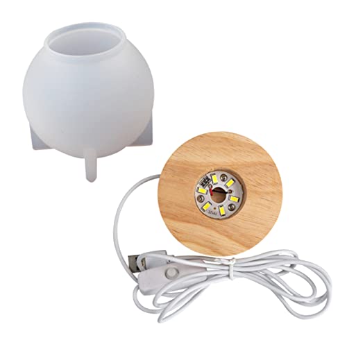 Homoyoyo 1 Satz DIY Kristallkugel Lampe Silikonform mit LED Sockel für Handgemachte Dekorationen Einfache Langlebig und Vielseitig Einsetzbar Homoyoyo 1 Satz DIY Kristallkugel Lampe Silikonform mit LED Sockel für Handgemachte Dekorationen Einfache Langlebig und Vielseitig Einsetzbar von Homoyoyo