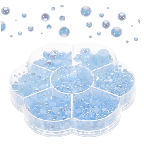 Homoyoyo 1 Schachtel Halbrunde Flache Perlen Halbperlen Flatback für DIY Schmuck Haaraccessoires Nageldesign Kleidung Handyhüllen und Partydekoration Sortiert Aufbewahrungsbox von Homoyoyo