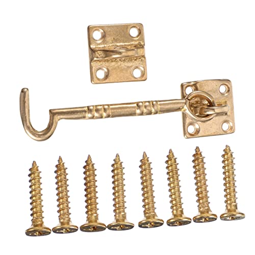 Homoyoyo 1 Stück Antiker windfester Haken fensteraufhänghaken fensterverriegelungen Fensterriegel Türstopper für die Wand Kabinenhaken Tor Vintage Türschnalle Fensterhaken Messing Golden von Homoyoyo