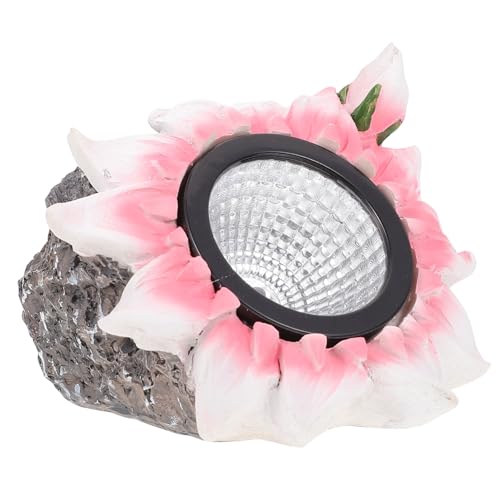 Homoyoyo 1 Stück Solar Blumenlampe Kreative Steinlaterne Wasserdichtes Gartenlicht für Rasen und Garten Solar LED Außenbeleuchtung Langlebig und Wetterfest für Gartendekoration von Homoyoyo
