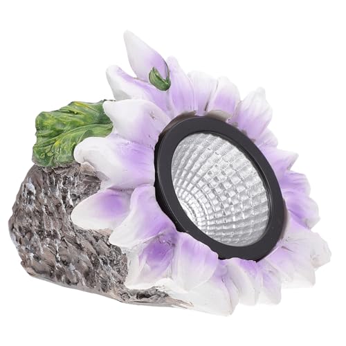 Homoyoyo 1 Stück Solarlampe für Garten Wasserdichter LED Blütenstrahler Dekorative Solarleuchte Resin Energieeffizient für Außenbereich und Gartendekoration Lila Blüten Design von Homoyoyo
