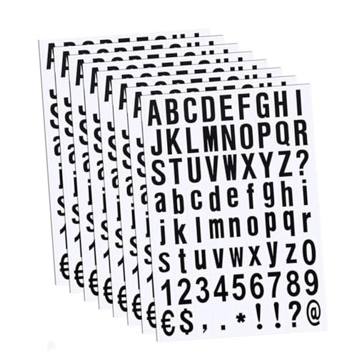 Homoyoyo 10 Blatt PVC Selbstklebende Buchstaben Zahlenetiketten Wetterfeste Aufkleber für Hausnummern Briefkästen Metall Glas Langlebig UV beständig Wetterfest Schwarz von Homoyoyo