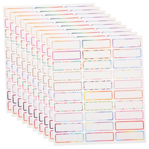 Homoyoyo 10 Blatt Wasserdichte Bunte Name Sticker Sheets mit Selbstklebenden Ablösbaren Etiketten für Klassifizierung Handschriftliche Beschriftung Geeignet für Becher Taschen Ordner Homoyoyo 10 Blatt Wasserdichte Bunte Name Sticker Sheets mit Selbstklebenden Ablösbaren Etiketten für Klassifizierung Handschriftliche Beschriftung Geeignet für Becher Taschen Ordner von Homoyoyo
