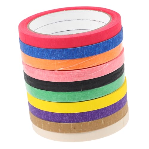 Homoyoyo 10 Rollen Maskierband in Farben Handreißbares Abdeckband für Maler Künstler und Heimwerker Vielseitiges Klebeband für Wand Fahrzeuglackierung Starke Haftung für DIY und von Homoyoyo