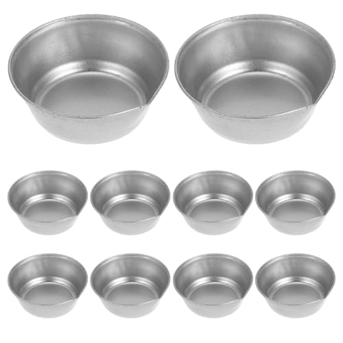 Homoyoyo 10 Stück Figur Färbung Tint Modellierung von Farbschalen Mini Aquarell-Tablett-Palette Ölfarben-Palette Farbmischbecher im Maßstab 1:1 Lacktablett Eisen Silber von Homoyoyo