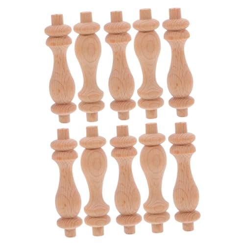 Homoyoyo 10 Stück Geländerzubehör dekorative Spindeln dekorative Holzspindel für zu Hause Miniaturen römischer Säulen Holzbaluster Treppengeländerspindeln hölzern Khaki von Homoyoyo
