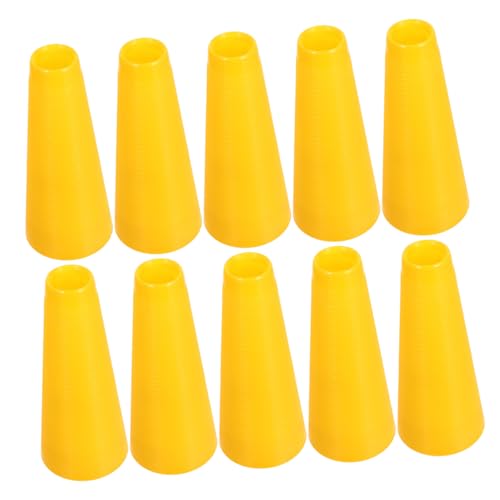 Homoyoyo 10 Stück Gelbe Kunststoff Spulen für Wolle und Stickgarn DIY rutschfeste Struktur Langlebig Effiziente Garnwicklung für Häkel und Strickarbeiten von Homoyoyo