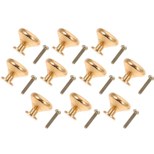 Homoyoyo 10 Stück Goldene Runde Möbelknöpfe Einfache Loch Schubladengriffe für Kommoden Kleiderschränke und Elegante Türziehgriffe für Wohndesign von Homoyoyo