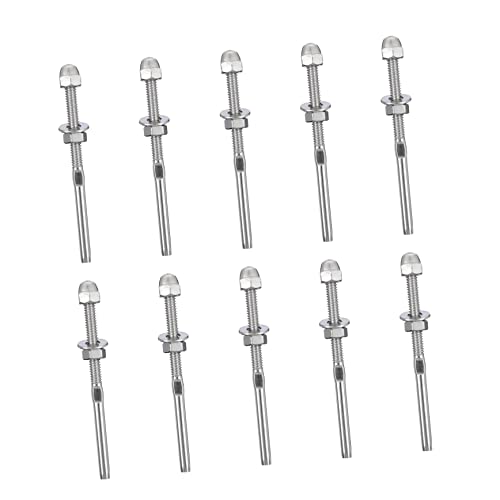Homoyoyo 10 Stück Kabelrailing Tensioner Robuste Drahtseil Endterminals für Kabelgeländer DIY Kabelsysteme Zugentlastung und Einfache Montage von Homoyoyo