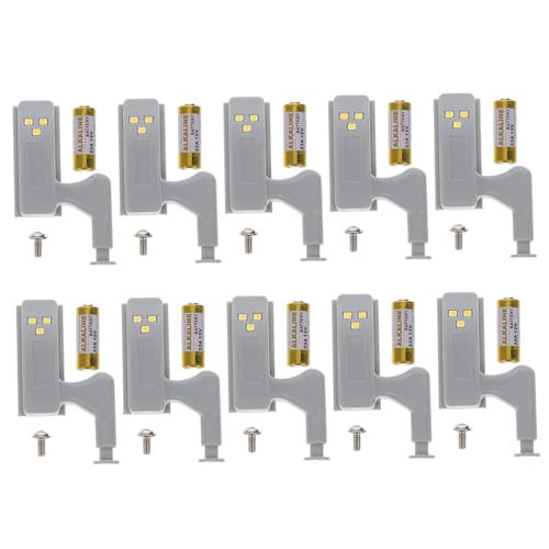 Homoyoyo 10 Stück LED Scharnierleuchte Schrankscharnierleuchte Für Kleiderschrank Innen Schrankbeleuchtung Scharnier LED Licht LED Sensorleuchte Kleiderschrank Scharnierleuchte von Homoyoyo