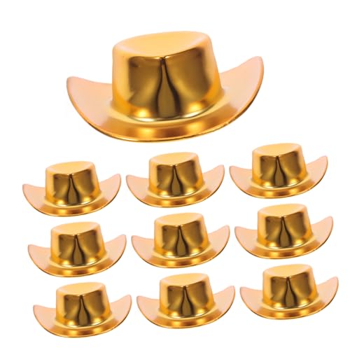 Homoyoyo 10stücke Mini-cowboyhüte Kleine Westernhüte Miniatur-cowboyhüte Puppenhüte Zum Basteln Hüte Als Cupcake-Topper Dekorative Hüte Für Geburtstagsparty-gastgeschenke Spielzeug von Homoyoyo