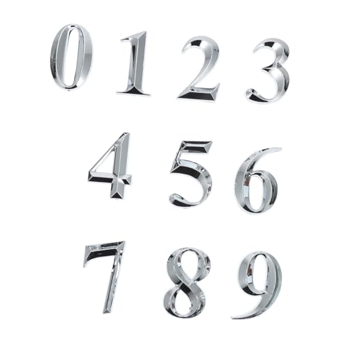 Homoyoyo 10 Stück Teiliges Abs Modern Tür adressnummern Selbstklebend Wetterfest Geeignet für Wohnungen Hotels Büros Briefkästen mit Edelstahloptik von Homoyoyo