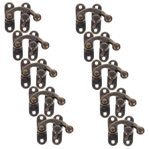 Homoyoyo 10 Stück Teiliges Antiker Vintage Metall Latch Hasp Riegel mit Schrauben Rechteckiger Schmuckkoffer Verschluss für Holz Blechboxen Klassisch Dekorativer Retro-stil Langlebig und von Homoyoyo