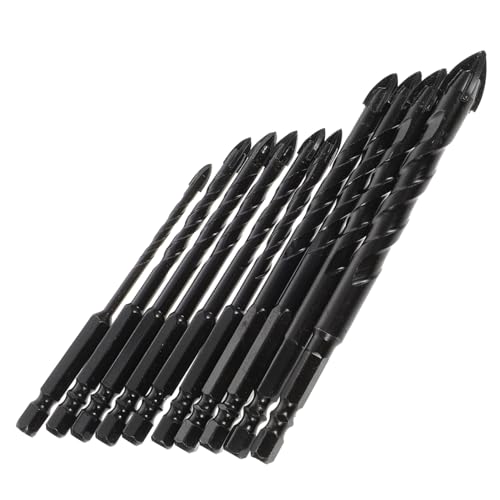 Homoyoyo 10 Stück Teiliges Fliesenbohrer Hartmetallspitze Sechskantschaft Langlebig und Verschleißfest Geeignet für Keramik Glas Zement Marmor Holz und Hohe Bohrgeschwindigkeit für von Homoyoyo