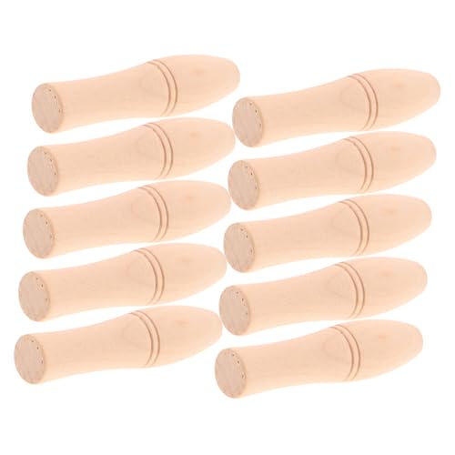 Homoyoyo 10 Stück Teiliges Kurze Robuste Holzgriffe für Grillgabeln Ergonomisch Geformt für Sicheren Halt Langlebig und Vielseitig Einsetzbar bei Camping Picknick und Familienbarbecue von Homoyoyo