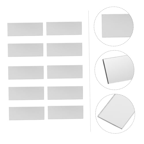 Homoyoyo 10 Stück Teiliges Rechteckige Acrylspiegel Mosaikfliesen DIY Bastelspiegel Silberfarben Vielseitig für Dekoration Zuhause Büro Hotel Kunsthandwerk von Homoyoyo