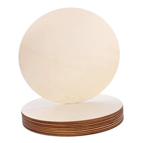 Homoyoyo 10 Stück Teiliges Runde Naturholzscheiben Holzscheiben zum Bemalen und Basteln DIY Holzanhänger Holzplatten für Wanddeko und Kreative Handmalerei von Homoyoyo