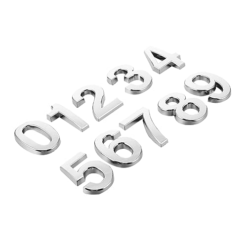 Homoyoyo 10 Stück Teiliges Selbstklebende Türnummern Hausnummern Aufkleber für Briefkasten Zahlen Design Metallisch Glänzend Einfach Anzubringen ohne Schrauben oder Bohren von Homoyoyo