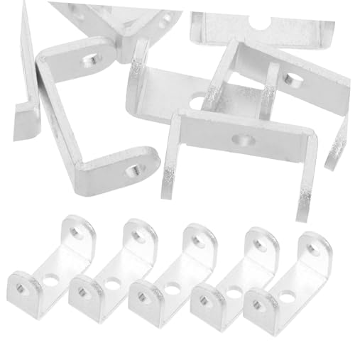 Homoyoyo 10 Stück Teiliges U förmige Aluminiumlegierung Befestigungsklammern für Türbarrikaden Langlebige Stabile Montagehalterungen mit Schraublöchern Geeignet für Innen Außenanwendung von Homoyoyo