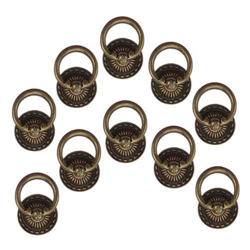 Homoyoyo 10 Stück Teiliges Vintage Kupfer Möbelgriff- Ergonomische Runde Ringgriffe für Schrank Schublade Kommode Retro Design für Stilvolle Wohnraumgestaltung von Homoyoyo