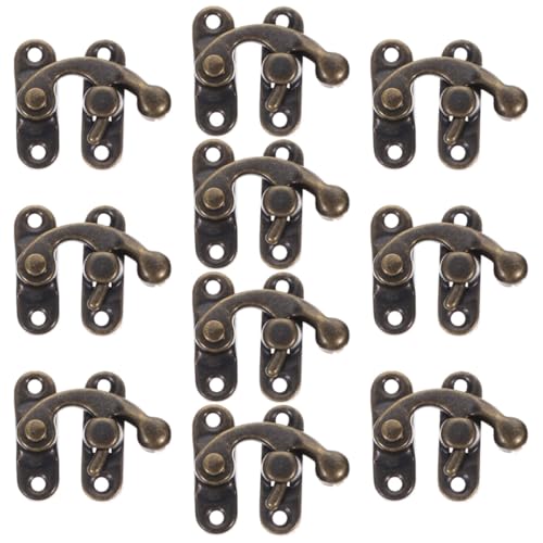 Homoyoyo 10 Stück Teiliges Vintage Metall Latch Hasp mit Schrauben Rechteckiger Überwurfhaken für Schmuckkästchen Holz Blechboxen Nahtloser Verschluss Unauffällige Montage Langlebig und von Homoyoyo