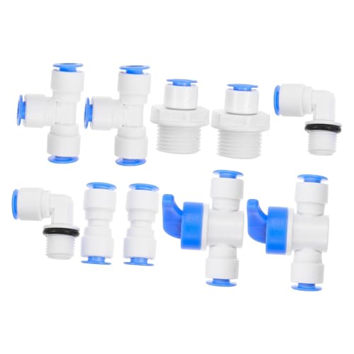 Homoyoyo 10Stücke Teiliges Pe Rohrverbinder für Wasserfilter Gerade T- Bogen Schnellanschluss Langlebig und Dicht Geeignet für Wasserleitungen und Wasserfilteranwendungen von Homoyoyo