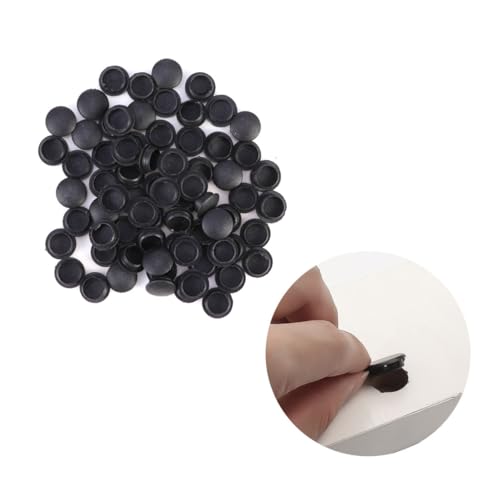 Homoyoyo 100 STÜCK Teiliges Schrauben abdeckkappen Schwarze Kunststoff Kappen Dekorative Türscharnier Schraubenblenden für Möbel Fenster Einfache Montage ohne Werkzeug von Homoyoyo