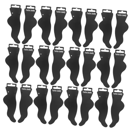 Homoyoyo 100 Stück Fußform Schmuckanhänger Karten Schwarz Papier Schmuck Display Karten für Fußkettchen Armbandhalter DIY Schmuck Verpackung für Präsentation von Homoyoyo