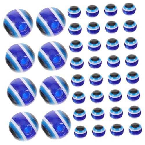 Homoyoyo 100 Stück Resin Augenperlen Schmuckperlen zum Auffädeln für DIY Armbänder Basteln Charms Zubehör in Edel Blau für Freundschaftsarmbänder und Schmuckherstellung von Homoyoyo