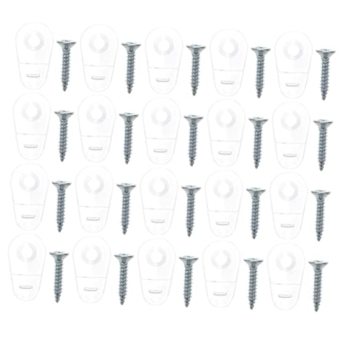 Homoyoyo 100 Stück Teiliges Klemmclip Transparent mit Schrauben Rostfreie Spiegelhalter für Schranktüren Stabile Glasbefestigung Einfache Montage Geeignet für Wand und von Homoyoyo