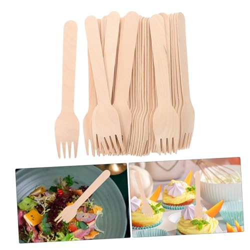Homoyoyo 100 Stück Teiliges Set Biologisch Abbaubare Holzgabeln Leichte Nachhaltige Einwegbestecke für Party Hochzeit Grillabend und Picknick Stabiles Küchenbesteck für Verkostung und Homoyoyo 100 Stück Teiliges Set Biologisch Abbaubare Holzgabeln Leichte Nachhaltige Einwegbestecke für Party Hochzeit Grillabend und Picknick Stabiles Küchenbesteck für Verkostung und von Homoyoyo