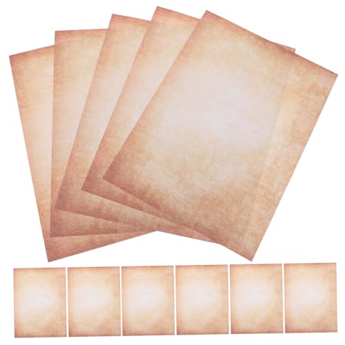 Homoyoyo 100 Stück Vintage Briefpapier Din Beidseitig Bedruckt Stabiles Schreibpapier für Schreiben Journaling Scrapbooking Alte Urkundenoptik kein Durchbluten Vielseitig für Kreative von Homoyoyo