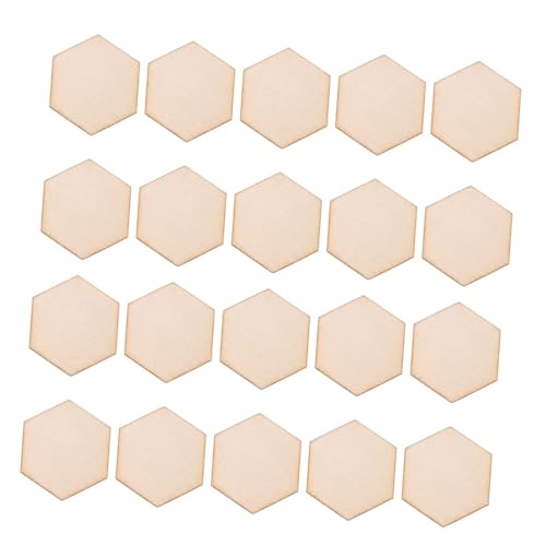 Homoyoyo 100Stücke Holzscheiben Hexagonform DIY Bastelmaterial für Projekte Unvollendete Holzstücke zur Dekoration für Kunstprojekte von Homoyoyo