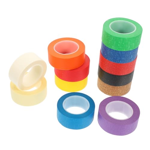 Homoyoyo 12 Rollen Buntes Abdeckband Breit Lang Reißfestes Temperaturbeständiges Pvc klebeband Selbstklebend Rückstandsfrei Entfernbar Vielseitig für DIY Kunsthandwerk Geeignet von Homoyoyo