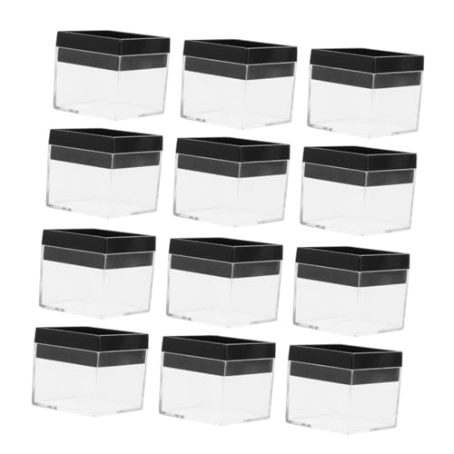 Homoyoyo 12 Stück Kleine Klare Kunststoff Mineralien Aufbewahrungsboxen Displayboxen für Mineralproben Schmuckstücke Sammlung von Homoyoyo
