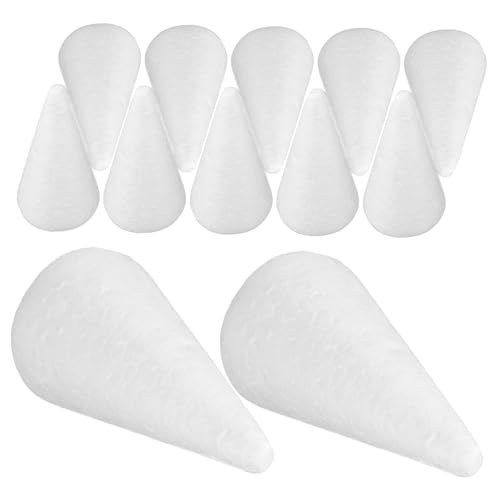 Homoyoyo 12stücke Weißer Schaumkegel Bastelzubehör Für Junge Mädchen DIY-Handwerk Und Kreative Dekoration Zu Weihnachten Und Feiertagen von Homoyoyo