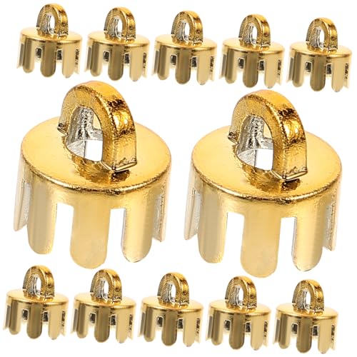 Homoyoyo 12 Stück Teiliges Goldene DIY Weihnachtskugel Endkappen Dekorative Ballanhänger Zubehör Wiederverwendbar Bruchsicher für Christbaumschmuck und Partydeko von Homoyoyo