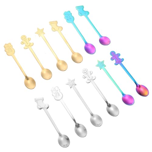 Homoyoyo 12 Stück Teiliges Löffel Buntes Besteck Langlebig für Party Tee Geeignet für Zuhause Restaurant Bar Hotel Kompakt Leicht Tragbar von Homoyoyo