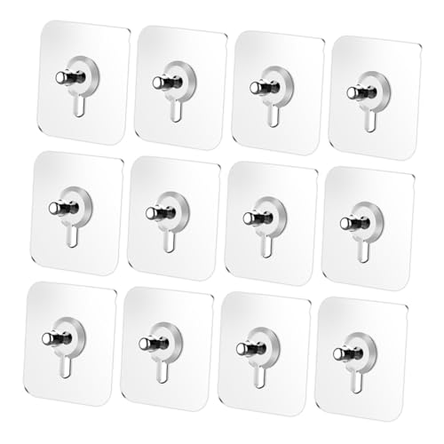Homoyoyo 12 Stück Teiliges Selbstklebender Edelstahl Haken mit Schraubenlosem Nagelaufkleber Spurlos Ablösbar Robust und Platzsparend für Fliesen Glas Holz und Metallwände für Küchen und von Homoyoyo