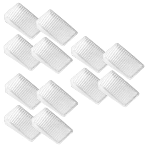 Homoyoyo 12 Stück Transparente Tischkeile Möbelkeile Stapelbar Stabilisieren Unebene Möbel DIY Level Wedges für Tisch und Hocker Praktische Abstandshalter für Zuhause Zufällige Farbe von Homoyoyo