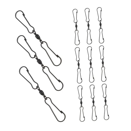 Homoyoyo 12 Stück Wetterfeste Swivel Hooks für Windspiele und Garten Drehbare Haken mit Geschmeidigem Lager Geräuscharme Aufhängung für Balkon Terrasse Blumentöpfe und Vogelfutterstellen von Homoyoyo