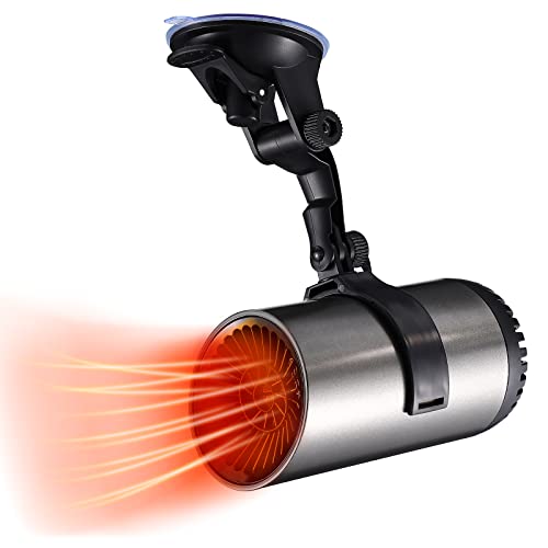 Homoyoyo 12-V-Autoheizgebläse/Kühlgebläse Autoheizgebläse 2-In-1-Auto-Entfroster Schnelles Aufheizen Elektrisches Autoheizgebläse mit Halterung Tragbarer von Homoyoyo