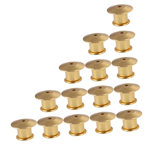 Homoyoyo 15 Stück Teiliges Pin Back Locking Clamps Langlebige Broschüren Befestigungen Multifunktionale Anstecknadeln Ersatzteile für Schmuckherstellung und DIY Bastelprojekte Goldfarben von Homoyoyo