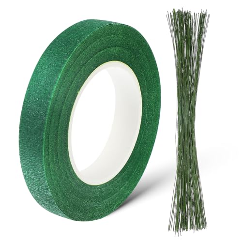 Homoyoyo 150 Stück Teiliges Floristendraht mit Robusten Eisen Blumenstielen und Selbstklebendem Blumenband für Langlebige Blumensträuße und Kreative DIY Blumenarrangements von Homoyoyo