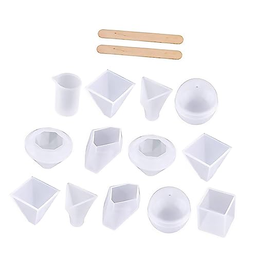 Homoyoyo 18Stücke Teiliges DIY Silikonform Set mit Messbechern und Rührstäben Kreative Formen für Handgefertigte Projekte Wiederverwendbar und Leicht zu Reinigen für Bastelarbeiten von Homoyoyo