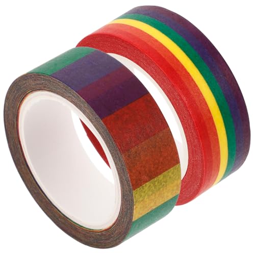 Homoyoyo 2 Rollen Bunte Washi Tape Rainbow Duct Tape für DIY Scrapbook Dekoration Tagebuch Aufkleber Klebeband Geschenkverpackung Kreative Bastelmaterialien Homoyoyo 2 Rollen Bunte Washi Tape Rainbow Duct Tape für DIY Scrapbook Dekoration Tagebuch Aufkleber Klebeband Geschenkverpackung Kreative Bastelmaterialien von Homoyoyo