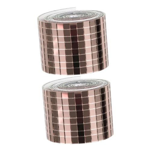 Homoyoyo 2 Rollen Selbstklebende Mosaikfliesen Roségold Mini Quadratische Glasspiegel für DIY Wanddekoration Badezimmer Küche Wohnzimmer Bastelprojekte Langlebig von Homoyoyo